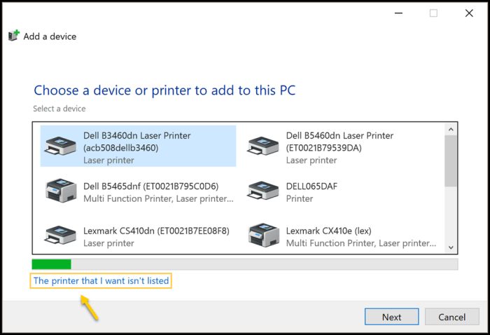 Lab 10-5 install a network printer