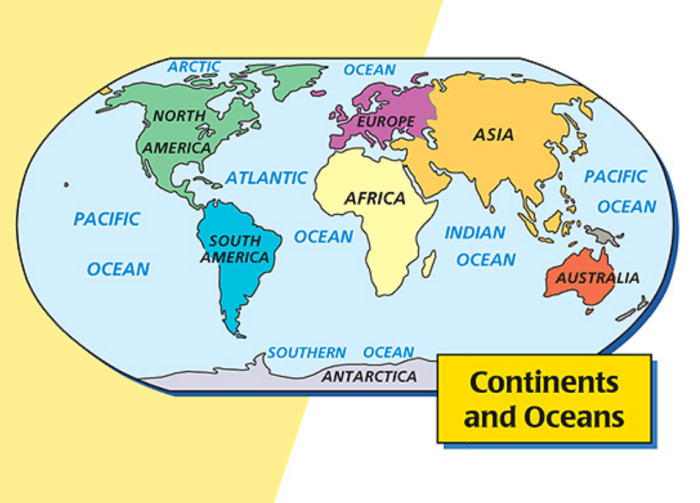 Continents and oceans worksheet answer key