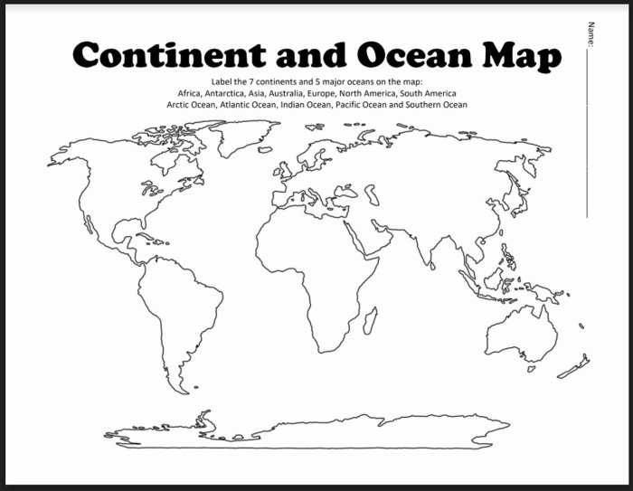 Continents and oceans worksheet answer key