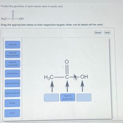 Predict the geometry of each interior atom in acetic acid.