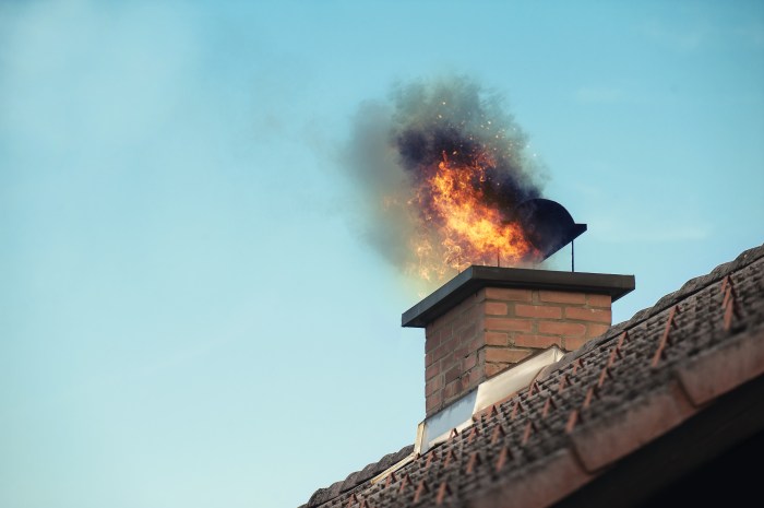 Ideally which should be used to extinguish a chimney fire