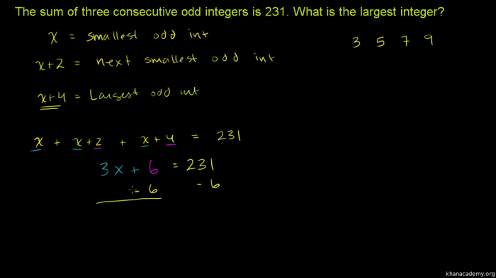 Consecutive odd integers two